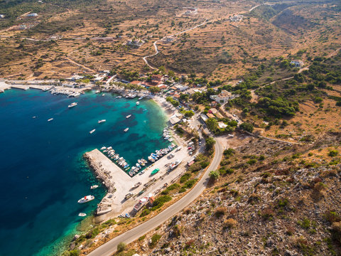 Aerial  view of  Agios Nikolaos city  in Zakynthos (Zante) island, in Greece