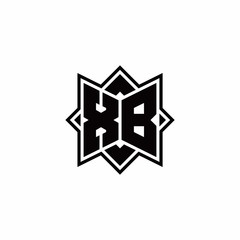 XB monogram logo with square rotate style outline