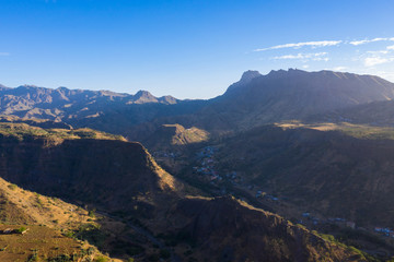 Fototapeta na wymiar Aerial view of Santiago island in Cape Verde - Cabo Verde