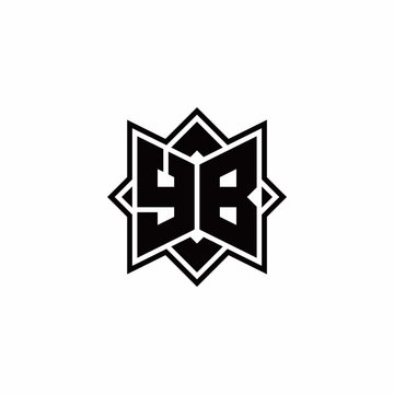 recommend clip art: YB monogram logo with square rotate style outline