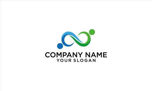combination of infinity and people logo design