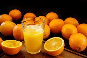 A glass of fresh orange juice. Healthy life concept.