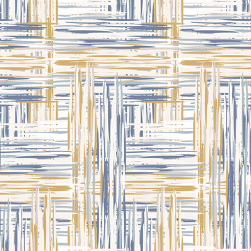 Seamless french blue woven texture seamless vector pattern. Linen shabby chic style. Rustic kitchen woven texture  background. Farmhouse country home decor swatch. Gingham weave textile allover print