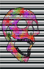 skull and background graphic design vector art made of flowers