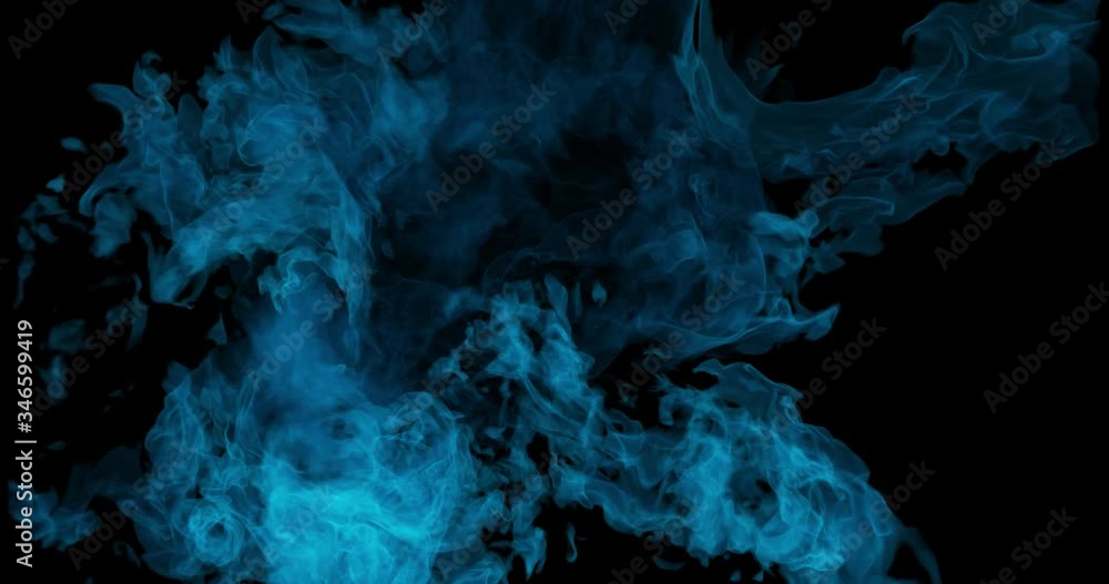 Poster 4k abstract motion background of blue flames, burning heat, dancing fire forming in wave flow seamle