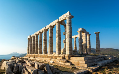 Fototapeta premium Close-Up of the Temple of Poseidon at Cape Sounion, Greece