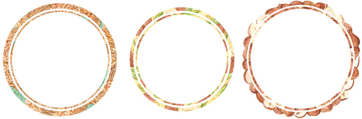 Watercolor nuts wreath. Cashews, almonds, hazelnuts, walnut. Illustration for menu, catalog, restaurant, cartoon, game, kitchen, textile, decor.