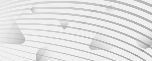 Gray Memphis Fluid Shapes. 3d Flow Lines Poster. 