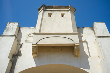 Machicolated battlement of  Palmas Bridge Hornwork bastion