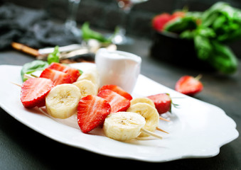 banana with strawberry