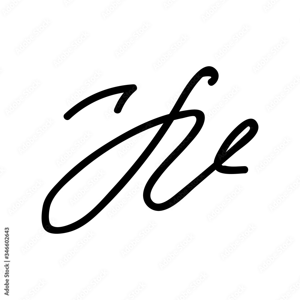 Poster signature consisting of several movements icon vector. signature consisting of several movements sig