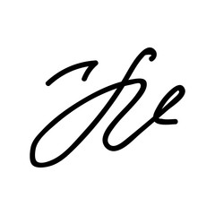 signature consisting of several movements icon vector. signature consisting of several movements sign. isolated contour symbol illustration