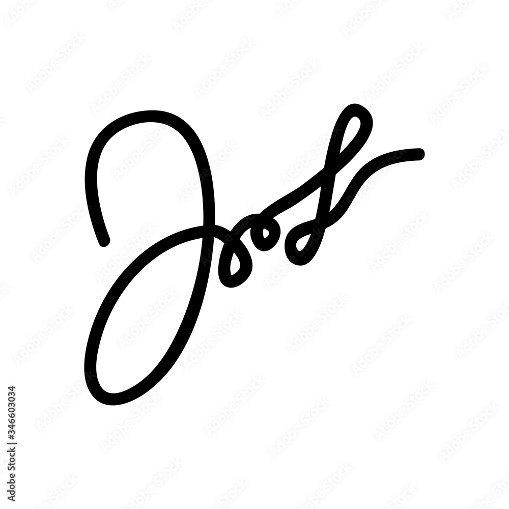 Poster scribbled signature icon vector. scribbled signature sign. isolated contour symbol illustration