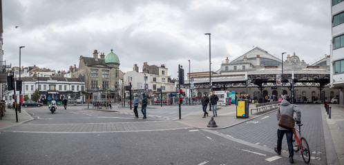 brighton cloudy day in march 2018 panorama city centre vacation england