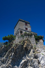 Fototapeta na wymiar Dom na skale - Cinque Terre, Włochy