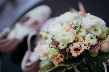 wedding flowers and shoes