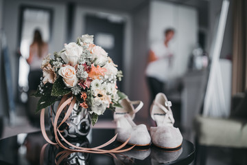 wedding flowers and shoes