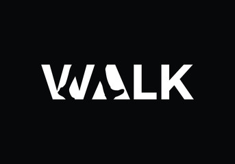 Walk Logo sign symbol, Foot Logo, word logo