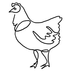 Chicken Continuous One Line Drawing