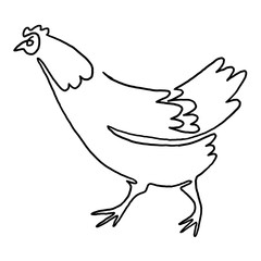 Chicken Continuous One Line Drawing