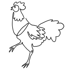 Chicken Continuous One Line Drawing