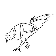 Chicken Continuous One Line Drawing