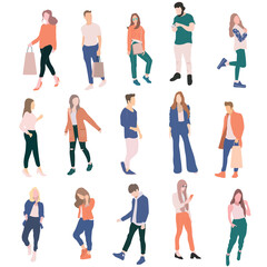 Big vector set of people on a white background 1