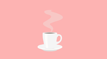 Vector Isolated Illustration of a Coffee Cup with Hot Coffee 