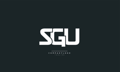 Fototapeta premium SGU Letter Logo Alphabet Design Icon Vector Symbol