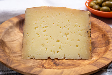 Spanish cheese manchego made from sheep milk