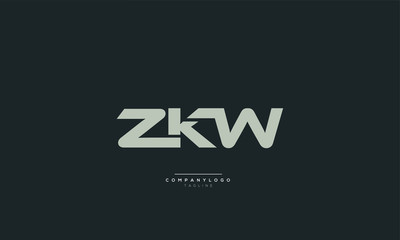 ZKW Letter Logo Alphabet Design Icon Vector Symbol