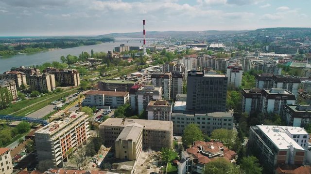 Aerial view of Dorcol, part of Serbian capitol city - Belgrade.
