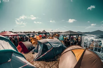 Foto op Plexiglas campsite at a festival © patsch.1