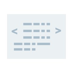 Rows of code in a development environment flat icon vector isolated.