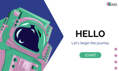 Web banner template. Presentation. Space explore. Children cartoon vector illustration. Science. Horizontal banners. Art vector illustration.