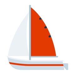 Sailing yacht Boats types vector icon flat isolated.