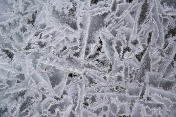 A stunning close up of ice formations on the side of a thawing late in early spring. Taken in Yukon Territory, northern Canada. Abstract desktop, wallpaper, background with natural macro.