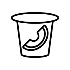 melon yogurt icon vector. melon yogurt sign. isolated contour symbol illustration