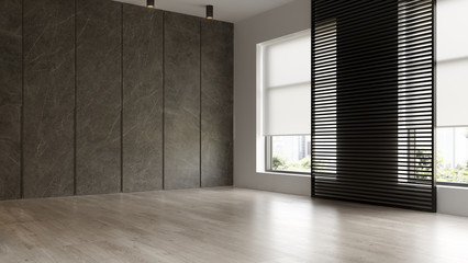 Interior of empty modern living room 3D rendering - 346616871