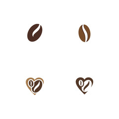 Set Coffee beans Logo Template vector
