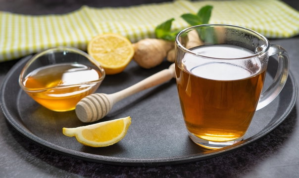 Perfect morning tea with lemon and honey image