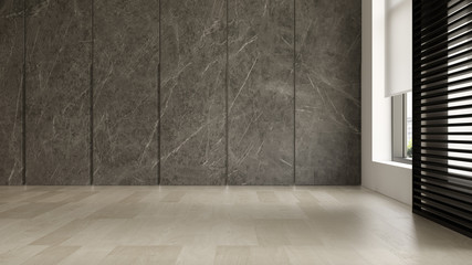 Interior of empty modern living room 3D rendering