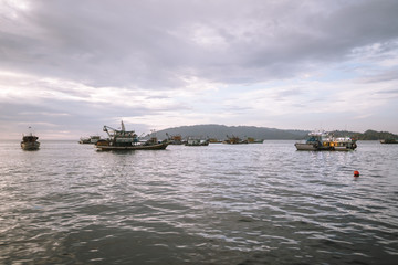 Malaysia, 6 May 2020 - Industrial fishing boat