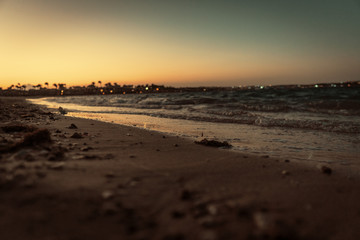 sunset at the beach in Hurghada Egypt