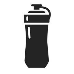 Reusable glass water bottle glyph black icon. Zero waste lifestyle. Outline pictogram for web page, mobile app, promo.