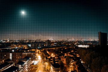 Skyline in London at night