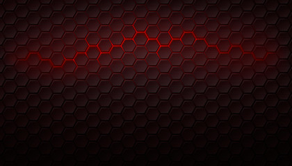 Abstract dark hexagonal futuristic background.