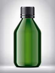 Bottle on background. Glossy surface version. 