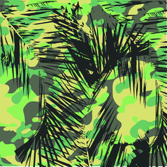 Obraz premium camouflage and jaguar pattern print and embroidery graphic design vector art