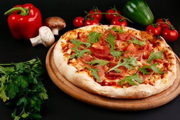 pizza on a white background